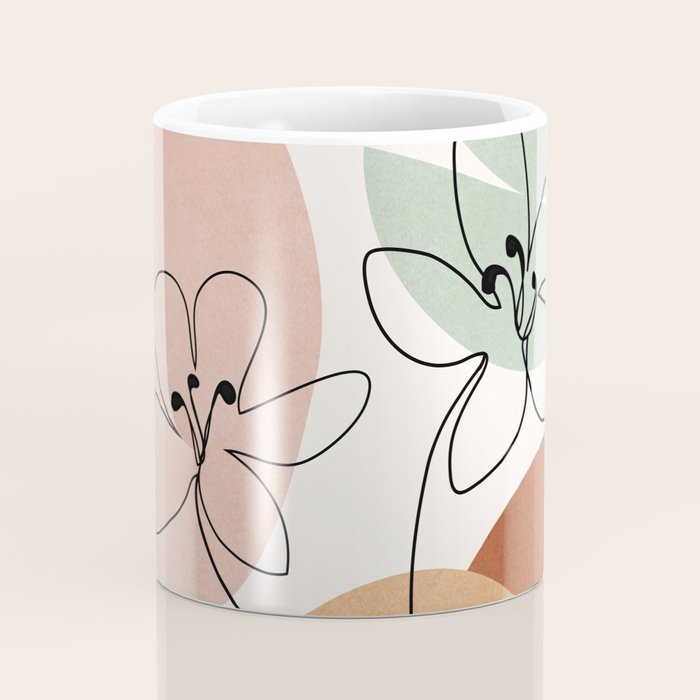 Minimal Abstract Flowers 04 Coffee Mug Gallery Image 4