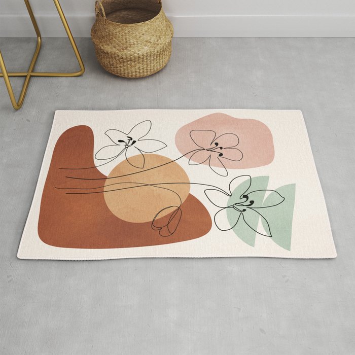 Minimal Abstract Flowers 04 Rug Gallery Image 1