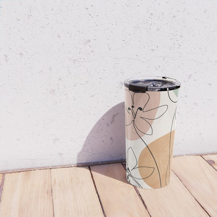 Minimal Abstract Flowers 04 Travel Mug Gallery Image 4