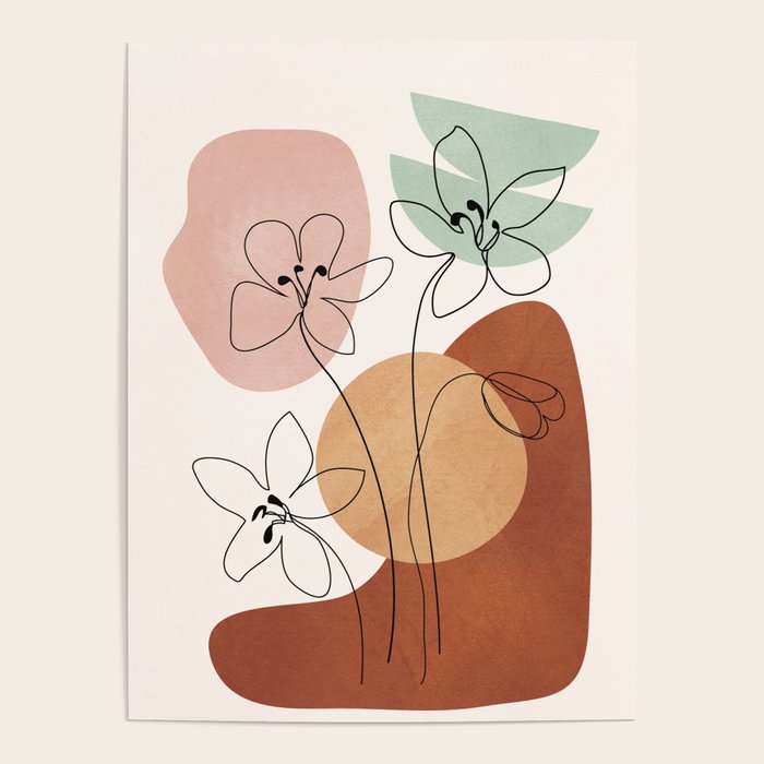 Minimal Abstract Flowers 04 Poster Gallery Image 1