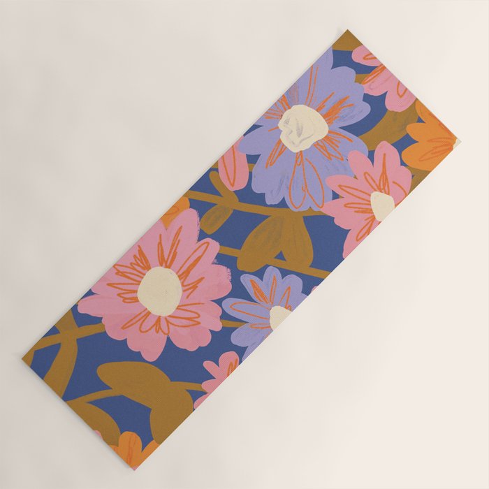 Floral 1970 Yoga Mat Gallery Image 1