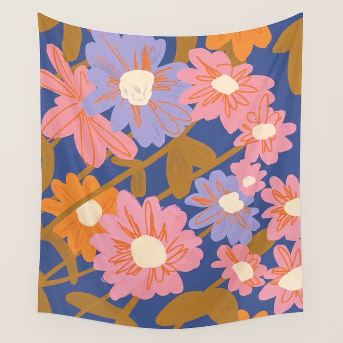 Floral 1970 Wall Tapestry Gallery Image 4
