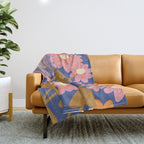 Floral 1970 Throw Blanket Gallery Image 1