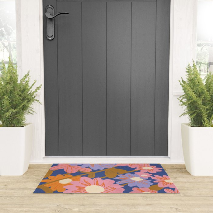 Floral 1970 Welcome Mat Gallery Image 3