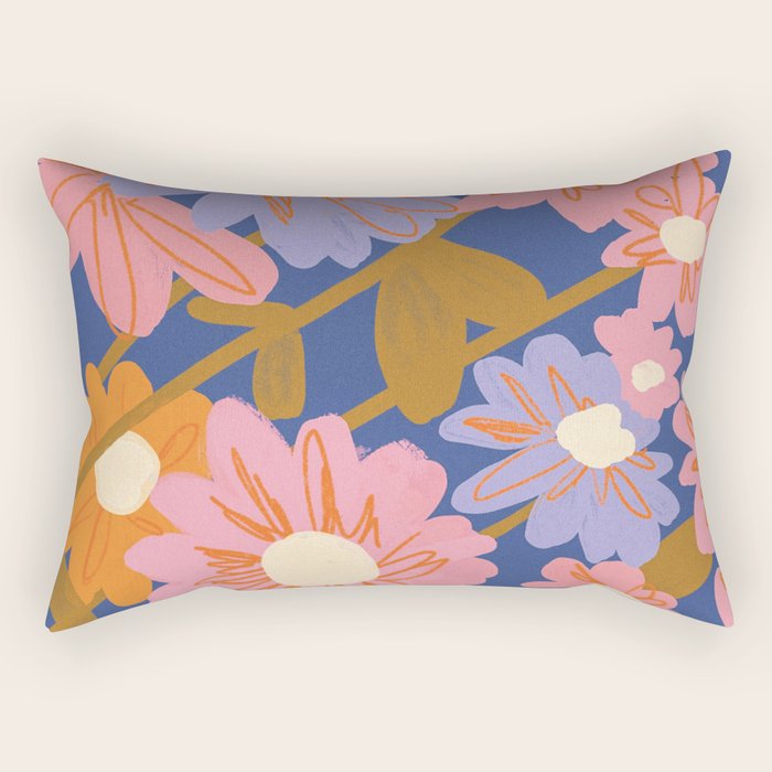 Floral 1970 Rectangular Pillow Gallery Image 2