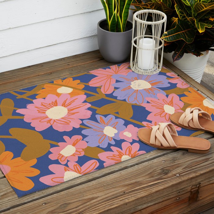 Floral 1970 Outdoor Rug Gallery Image 2