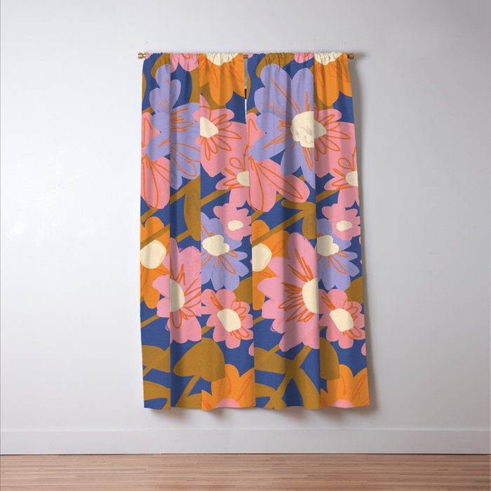 Floral 1970 Window Curtain Gallery Image 3