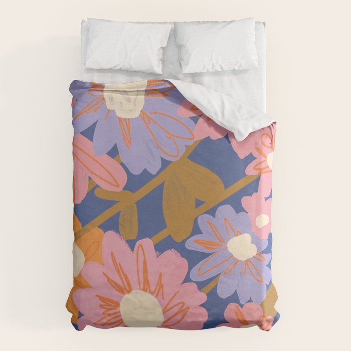 Floral 1970 Duvet Cover Gallery Image 1