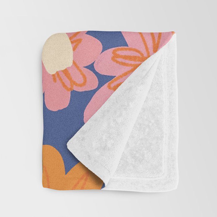 Floral 1970 Throw Blanket Gallery Image 3
