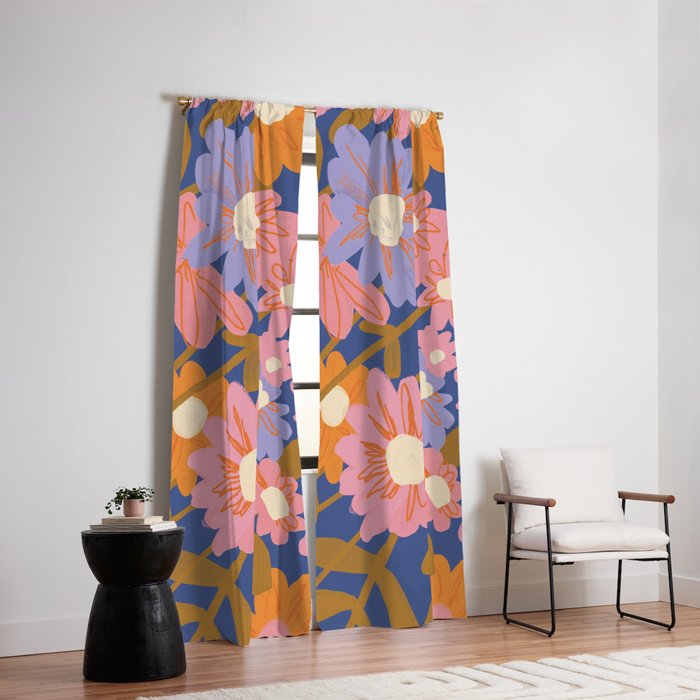 Floral 1970 Window Curtain Gallery Image 2
