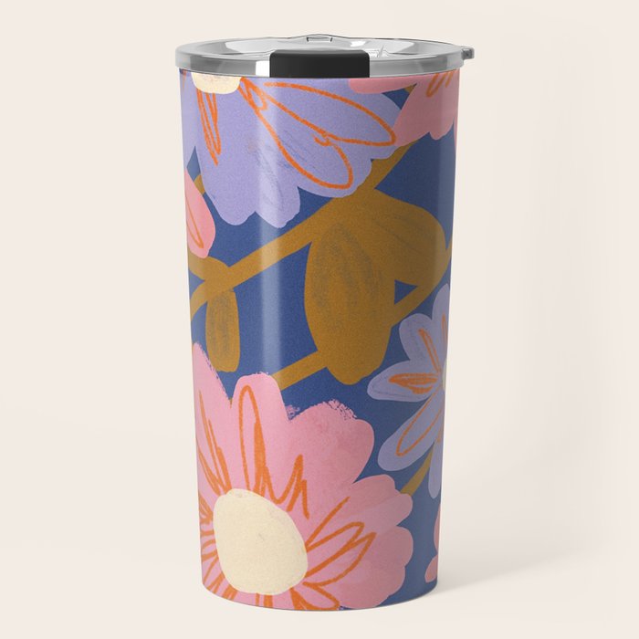 Floral 1970 Travel Mug Gallery Image 1