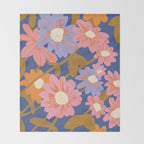 Floral 1970 Throw Blanket Gallery Image 2