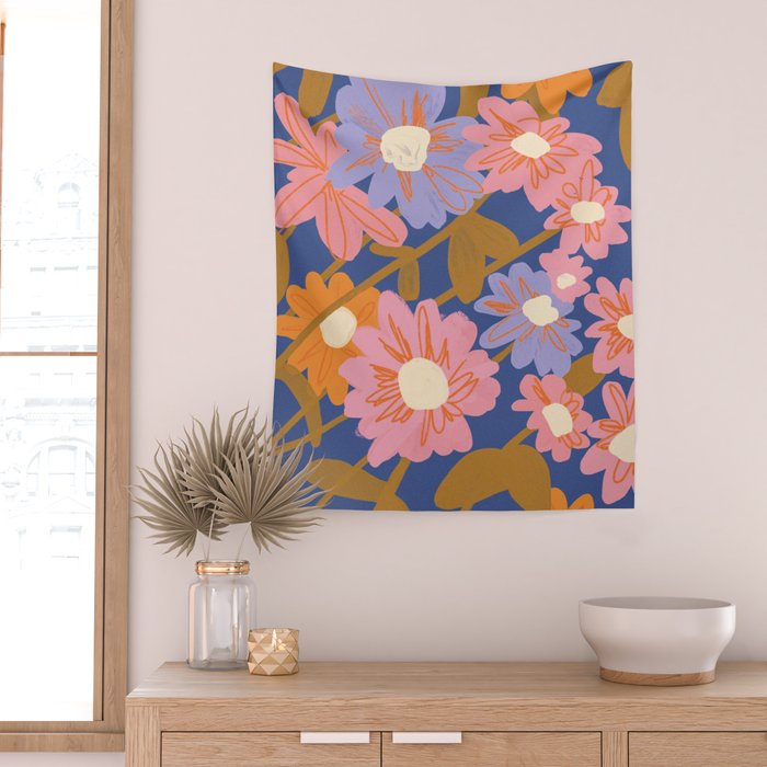 Floral 1970 Wall Tapestry Gallery Image 2