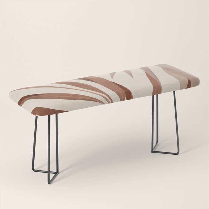 Minimal Abstract Art Tropical Leaf Bench Gallery Image 1