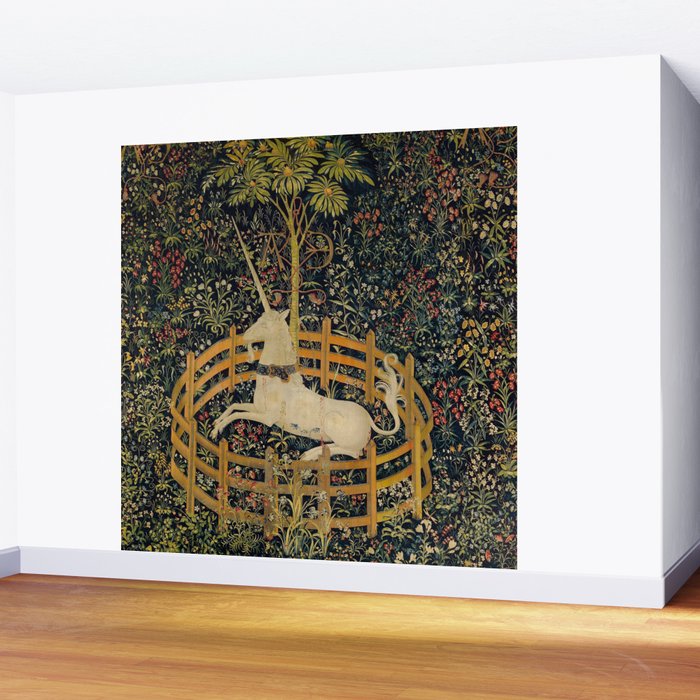 The Unicorn Rests in a Garden from the Unicorn Tapestries Wall Mural Gallery Image 2