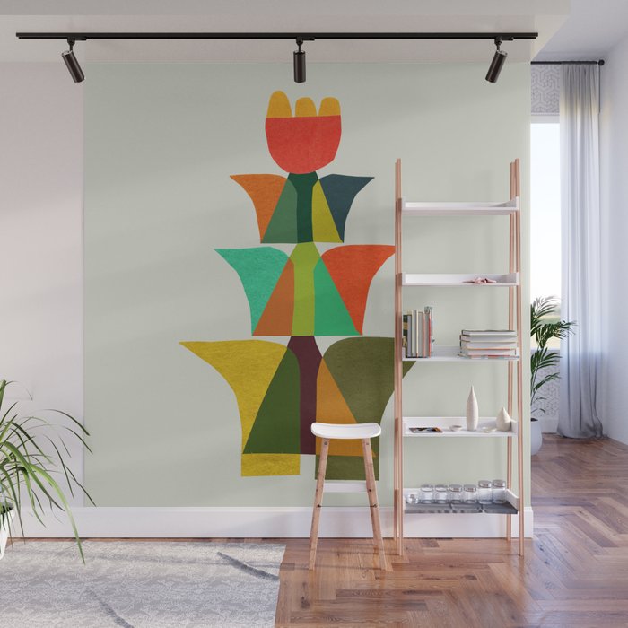 Whimsical bromeliad Wall Mural Gallery Image 1