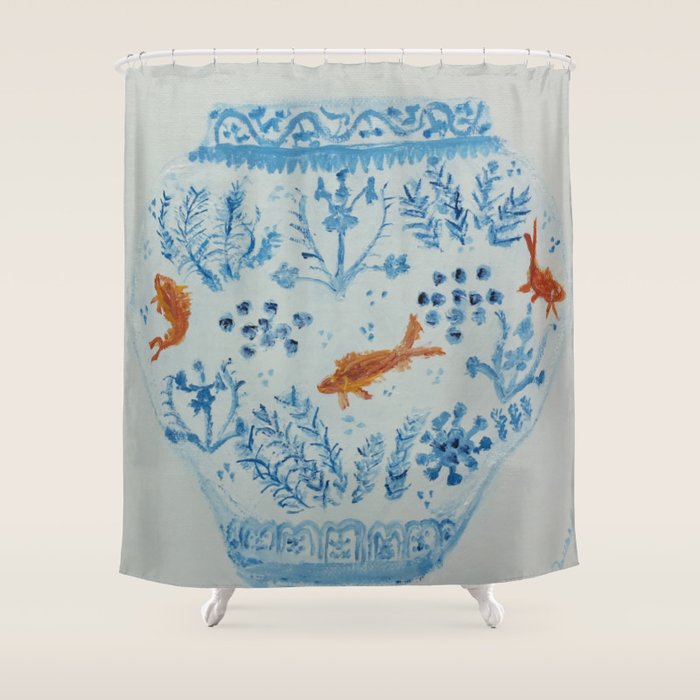 Goldfish Ginger Jar  Shower Curtain Gallery Image 1