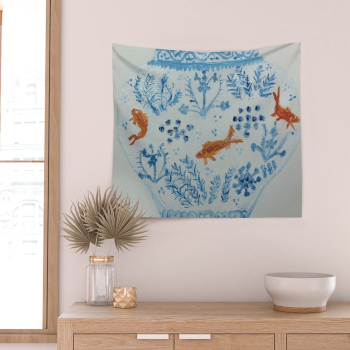 Goldfish Ginger Jar  Wall Tapestry Gallery Image 2