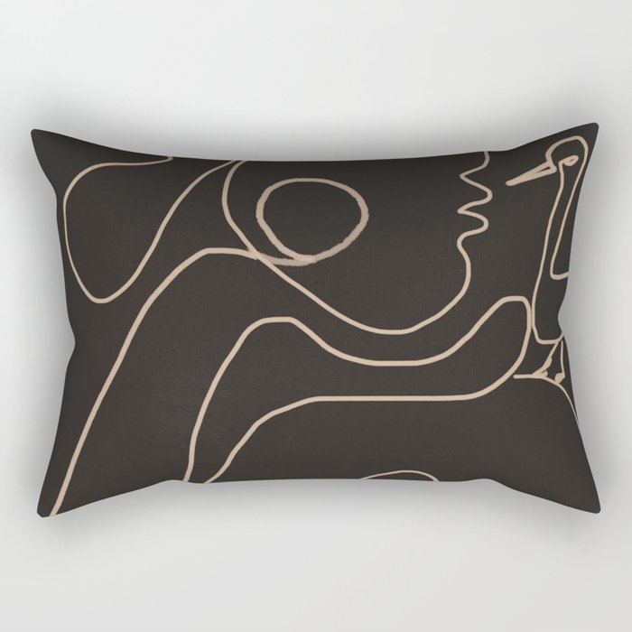 Gentle Abstract Line 1 Rectangular Pillow Gallery Image 1