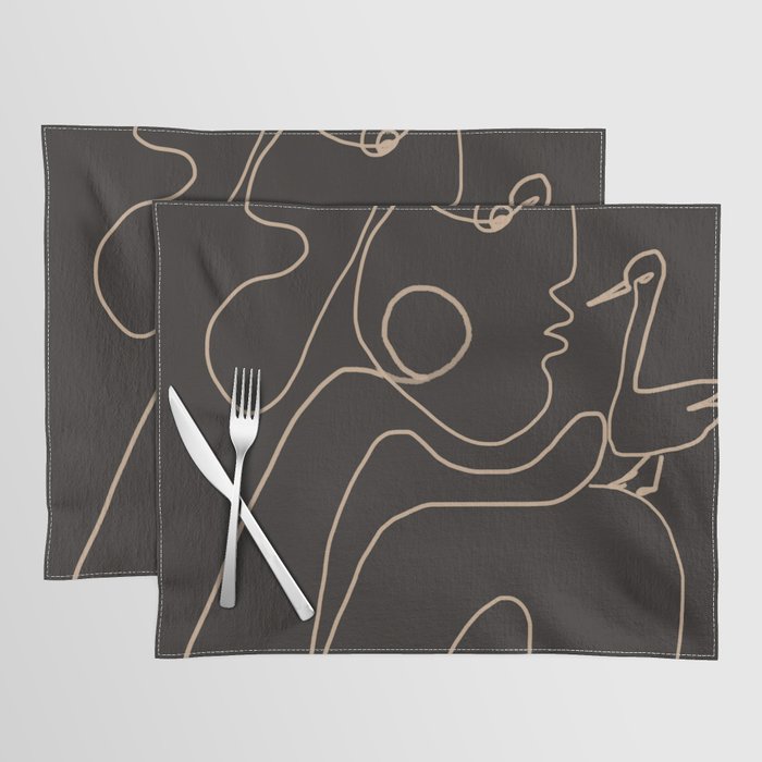 Gentle Abstract Line 1 Placemat Gallery Image 1