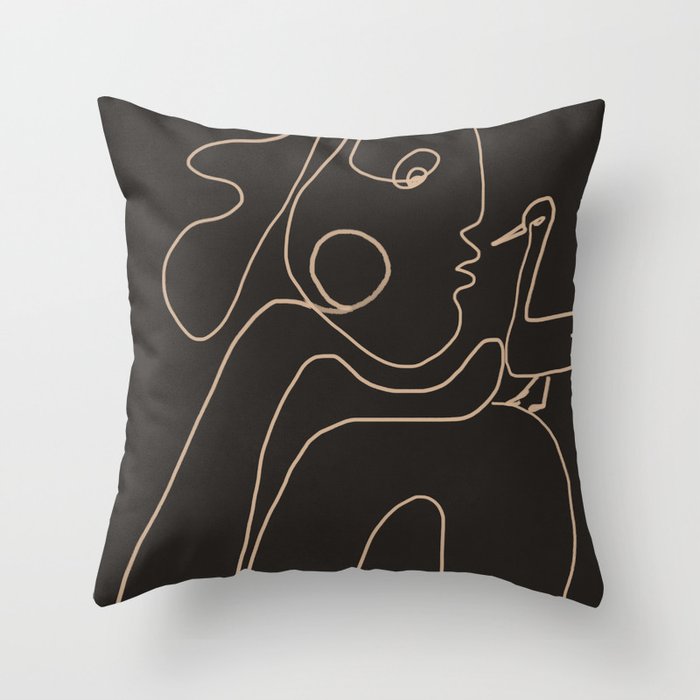 Gentle Abstract Line 1 Throw Pillow Gallery Image 6