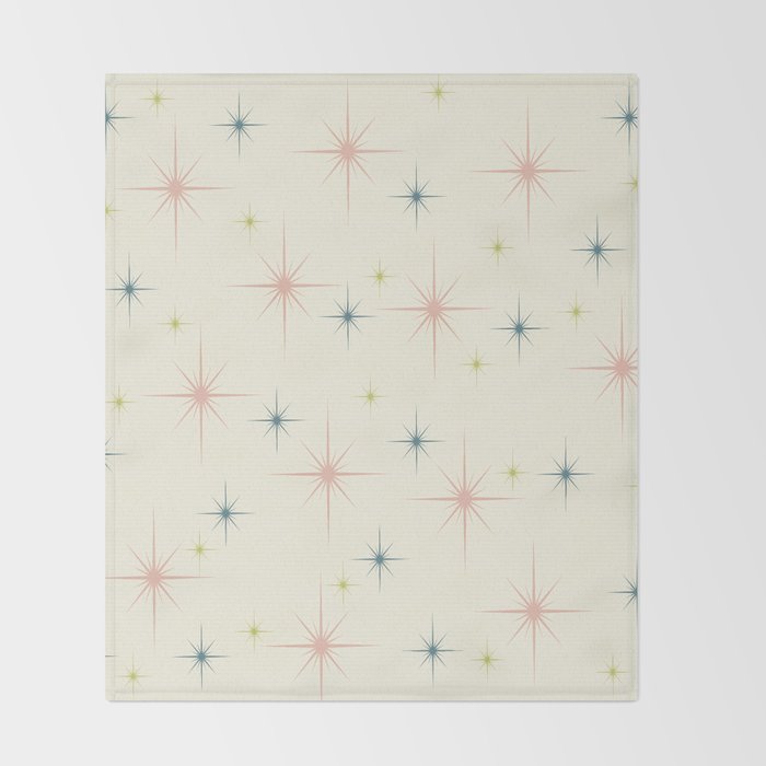 Mid Century Modern Stars Throw Blanket Gallery Image 2