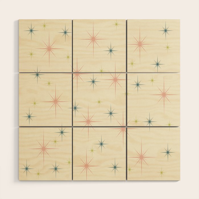 Mid Century Modern Stars Wood Wall Art Gallery Image 1