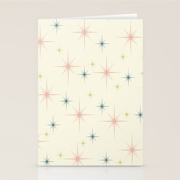 Mid Century Modern Stars Stationery Card Gallery Image 1