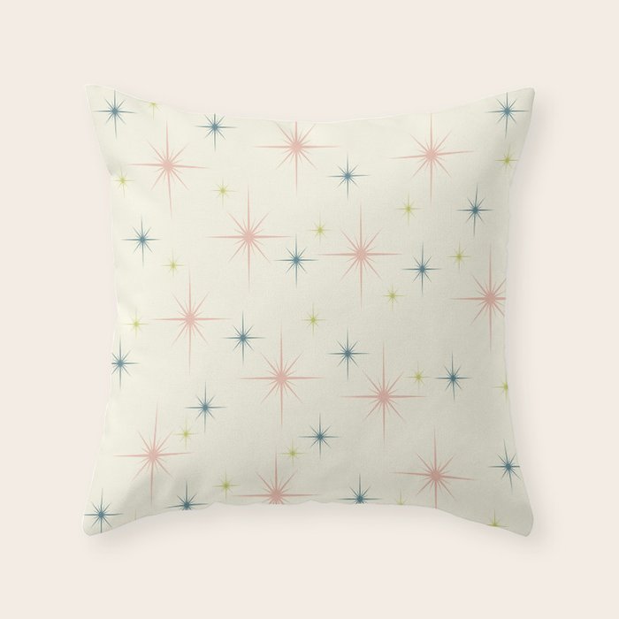 Mid Century Modern Stars Throw Pillow Gallery Image 1