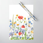 Scandinavian Colorful Midsummer Wildflowers Meadow  Wrapping Paper Gallery Image 1