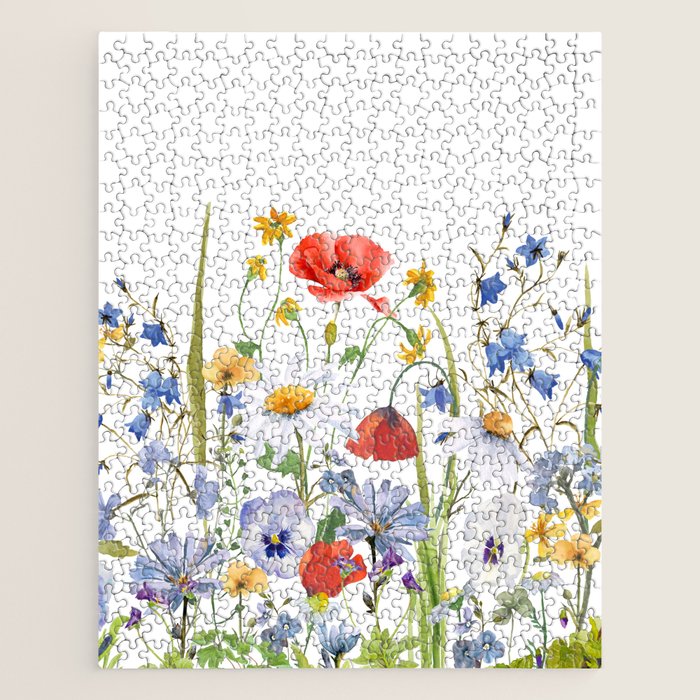 Scandinavian Colorful Midsummer Wildflowers Meadow  Jigsaw Puzzle Gallery Image 1
