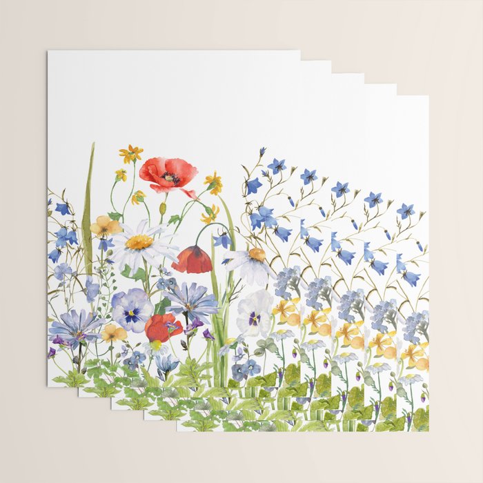 Scandinavian Colorful Midsummer Wildflowers Meadow  Wrapping Paper Gallery Image 3