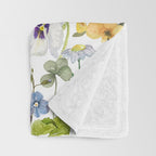 Scandinavian Colorful Midsummer Wildflowers Meadow  Throw Blanket Gallery Image 3