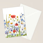 Scandinavian Colorful Midsummer Wildflowers Meadow  Stationery Card Gallery Image 2