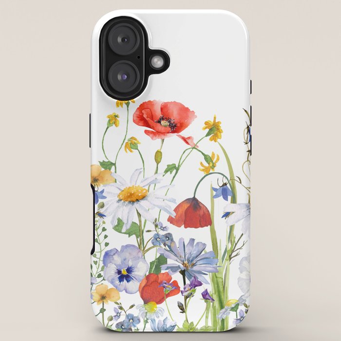 Scandinavian Colorful Midsummer Wildflowers Meadow  iPhone Case Gallery Image 5