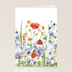 Scandinavian Colorful Midsummer Wildflowers Meadow  Stationery Card Gallery Image 2