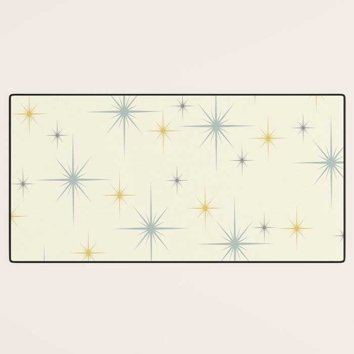 Mid Century Modern Stars Teal Desk Mat Gallery Image 3