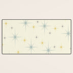 Mid Century Modern Stars Teal Desk Mat Gallery Image 3