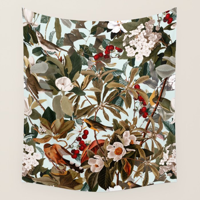 Floral and Birds XXVII Wall Tapestry Gallery Image 4