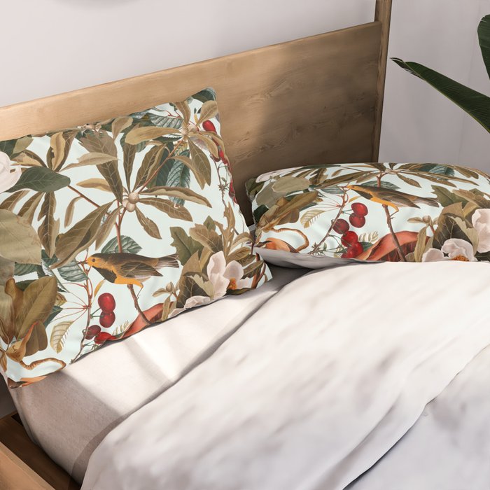Floral and Birds XXVII Pillow Sham Gallery Image 2