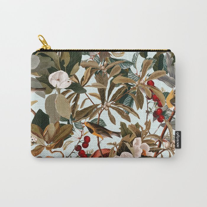 Floral and Birds XXVII Carry All Pouch Gallery Image 1