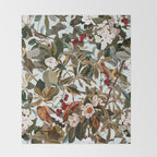 Floral and Birds XXVII Throw Blanket Gallery Image 2