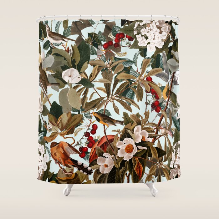 Floral and Birds XXVII Shower Curtain Gallery Image 1