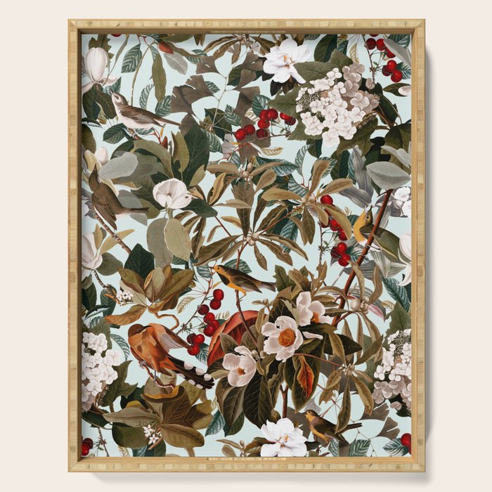 Floral and Birds XXVII Serving Tray Gallery Image 1