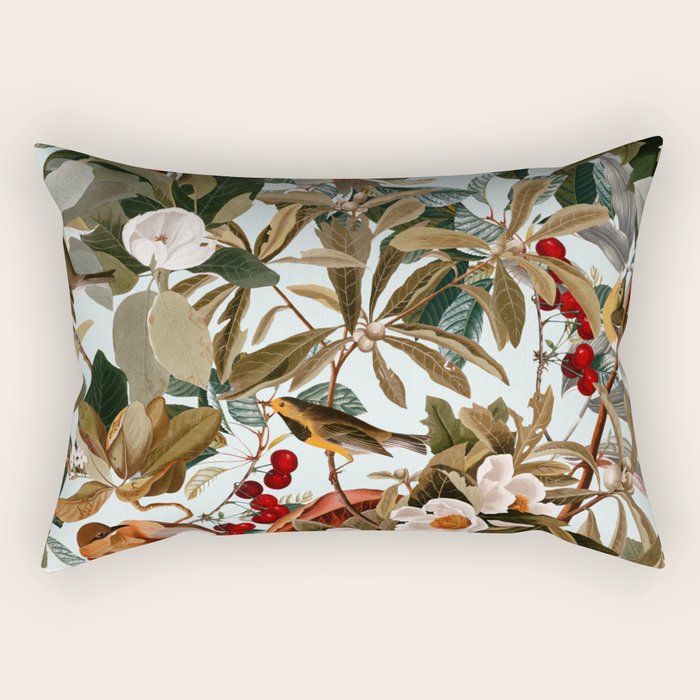 Floral and Birds XXVII Rectangular Pillow Gallery Image 1