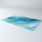 Emerald Sea Waves - Abstract Ombre Flowing Ink Rug Gallery Image 3