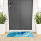 Emerald Sea Waves - Abstract Ombre Flowing Ink Welcome Mat Gallery Image 3