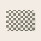 Checkerboard - Olive Green Bath Mat Gallery Image 1