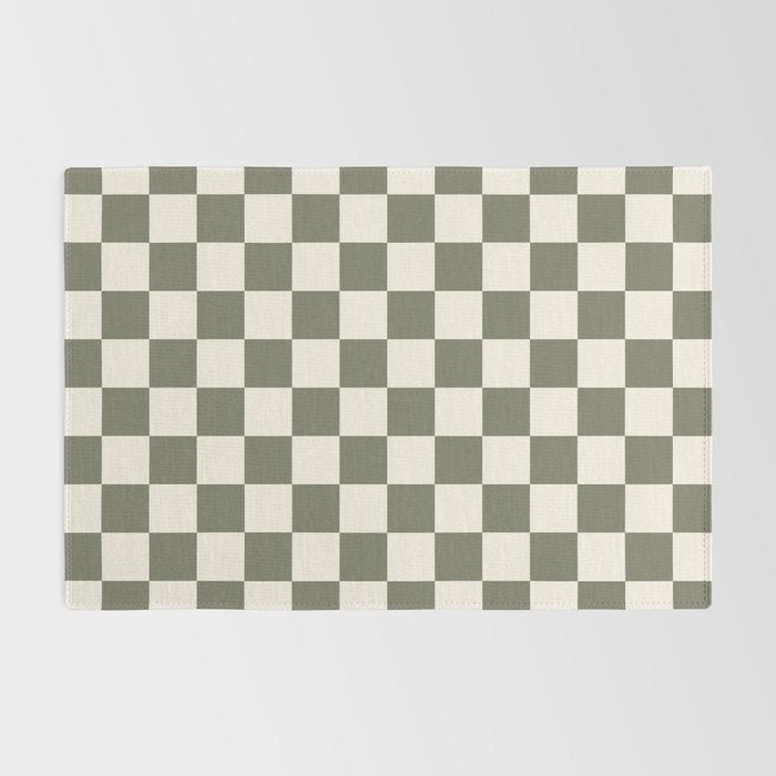 Checkerboard - Olive Green Rug Gallery Image 2