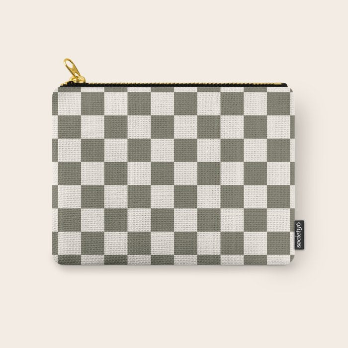 Checkerboard - Olive Green Carry All Pouch Gallery Image 1